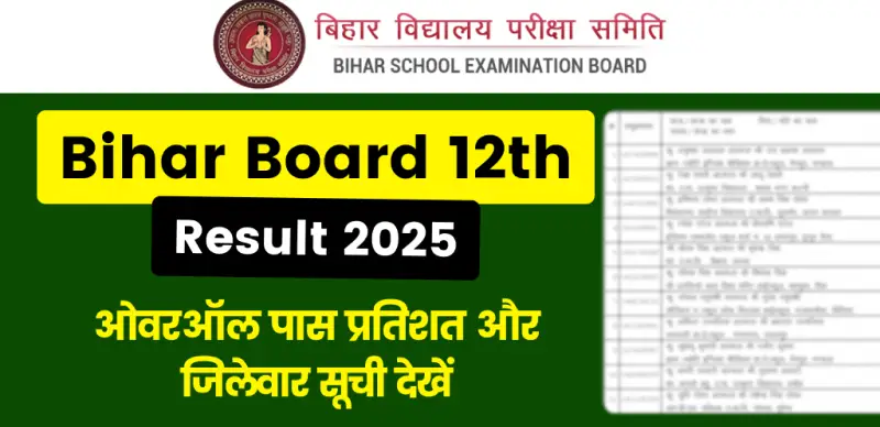 Bihar Board 12th Result 2025 Out : 86.5 फीसदी पास, लड़कियों ने मारी बाजी - जाने पास प्रतिशत और जिलेवार सूची देखें
