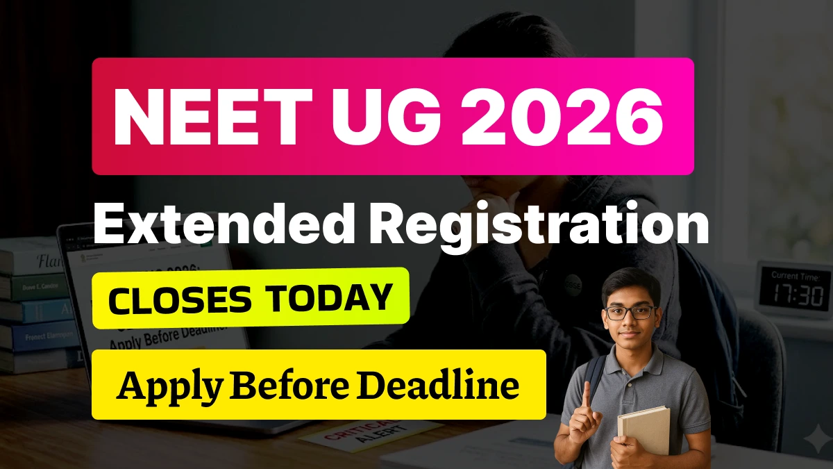NEET UG 2026 Extended Registration Closes Today - Apply Before Deadline