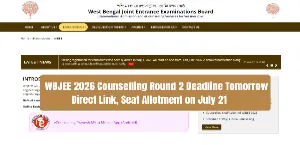 WBJEE 2026 Counselling Round 2 Deadline Tomorrow: Direct Link, Seat Allotment on July 21