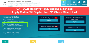 CAT 2026 Registration Deadline Extended: Apply Online Till September 22 at iimcat.ac.in