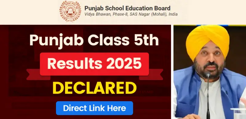 PSEB 5th Result 2025 Out : 99.54 % Students Pass - Direct Link Here