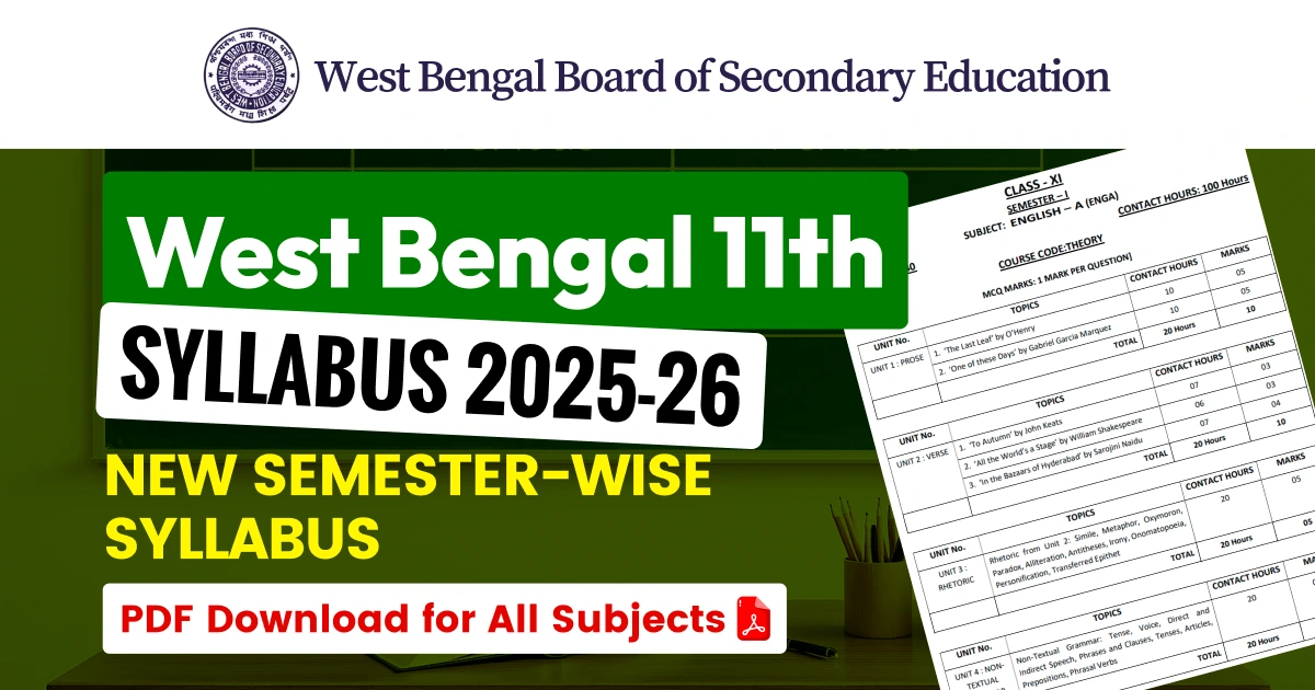 West Bengal 11th Syllabus 2025-26: Download Semester-wise PDF for All Subjects