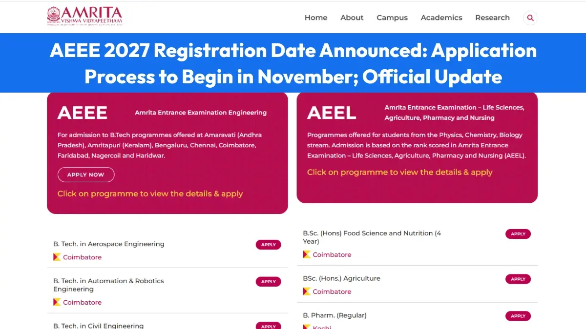 AEEE 2027 Registration Date Announced: Application Process to Begin in November