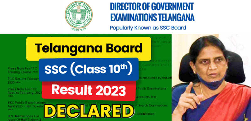 Telangana Board SSC (10th) Result 2023 Declared : Direct Link Here