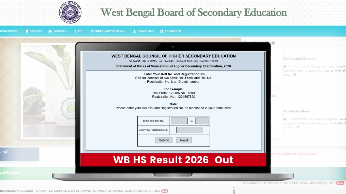 West Bengal HS Result 2026 Out: 91.23% Student Pass, Check Direct Link Here