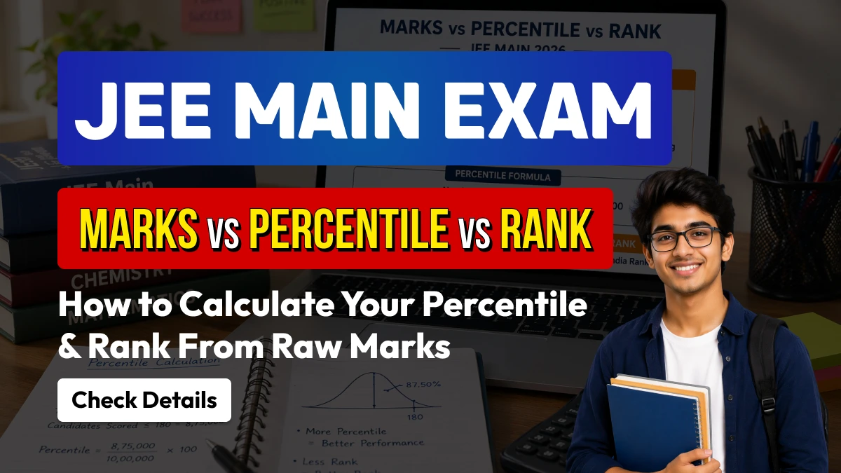 JEE Main 2026 Marks vs Percentile vs Rank - How to Calculate Your Percentile & Rank From Raw Marks