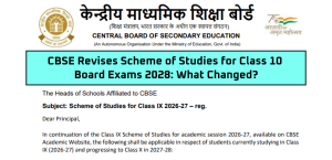 CBSE Revises Scheme of Studies for Class 10 Board Exams 2028: What Changed?