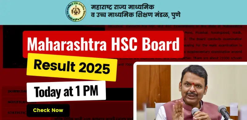 Maharashtra HSC Result 2025 : MSBSHSE 12 Result 2025 Today at 1 PM – Direct Link to Check