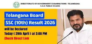 Telangana SSC Result 2026 Today at 2 PM – Direct Link to Check 10th Class Marks
