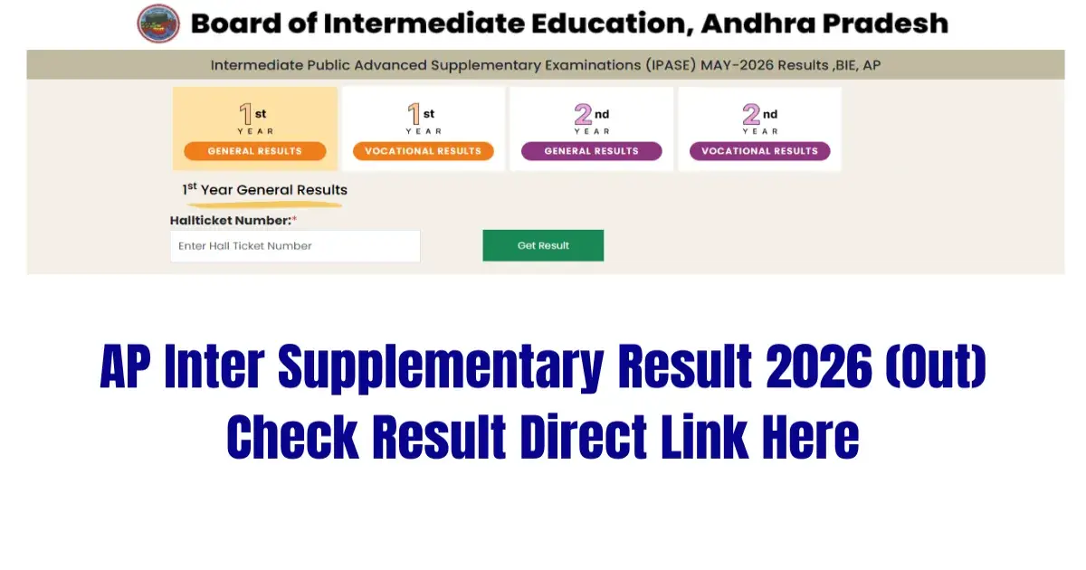 BIEAP AP Inter Supplementary Result 2026 Released: Check 1st, 2nd Year Supply Results, Direct Link
