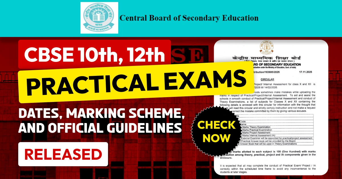 CBSE 10th, 12th Practical Exams 2026 Updates: Dates, Marking Scheme, and Official Guidelines Released; Details Here