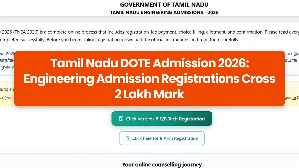 Tamil Nadu DOTE Admission 2026: Engineering Admission Registrations Cross 2 Lakh Mark
