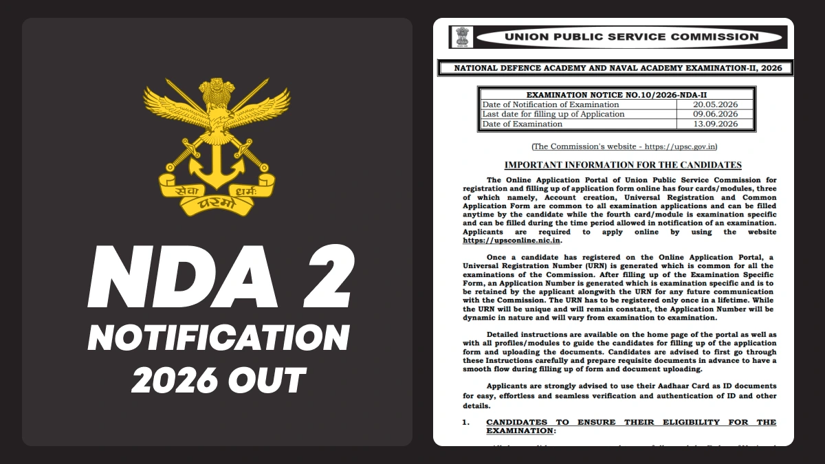 NDA 2 2026 Notification (Out): Vacancies, Eligibility, Important Dates & How to Apply
