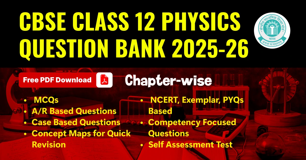 CBSE 12th Physics 2025-26: Chapter-wise MCQs, A/R, Case Based & Subjective Questions PDF