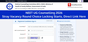 NEET UG Counselling 2026: Stray Vacancy Round Choice Locking Starts, Direct Link Here