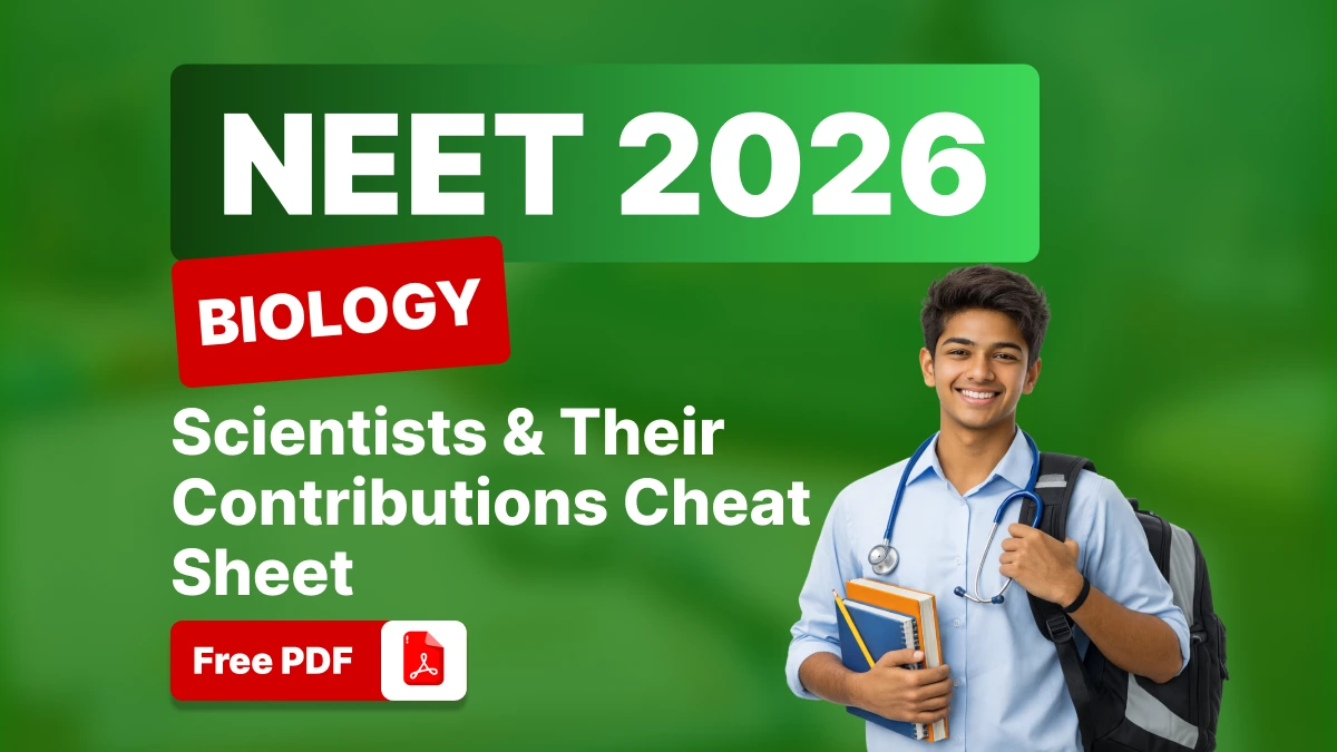 NEET 2026 Biology: Scientists & Their Contributions Cheat Sheet - Free PDF