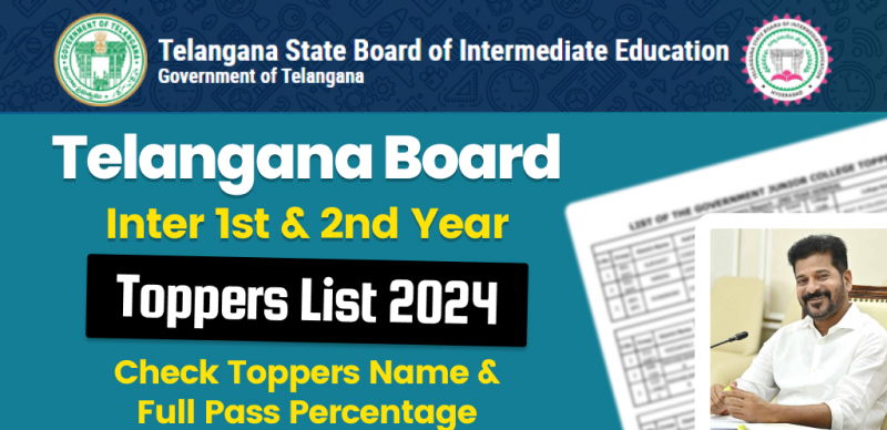 TS Board Inter Toppers List 2024 : Check Toppers Name, Pass Percentage & Result Full Statistics; Check Here