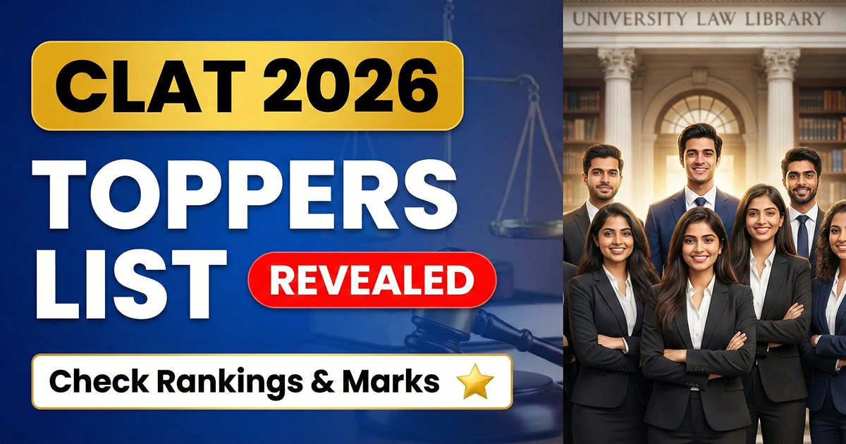 CLAT 2026 Toppers List Released – Geetali Secures AIR 1, Check Marks & Rank