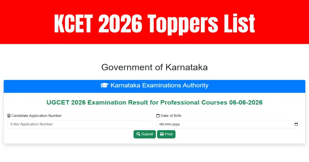 KCET Toppers List 2026 OUT: Tanisha Karthik Leads Engineering, Navana Gopi Shines Across Streams
