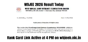 WBJEE 2026 Result Today: Rank Card Link Active at 4 PM on wbjeeb.nic.in