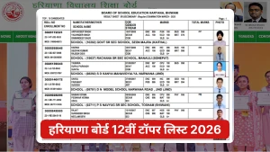 HBSE 12वीं रिजल्ट 2026 घोषित: कुल पास प्रतिशत 84.67%, टॉप जिला चरखी दादरी — यहां देखें पूरी टॉपर्स लिस्ट