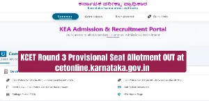 KCET 2026 Round 3 Provisional Seat Allotment Result Released at cetonline.karnataka.gov.in