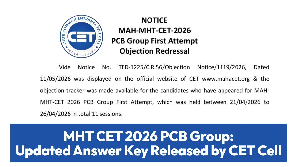MHT CET 2026 PCB Group: Updated Answer Key Released by CET Cell