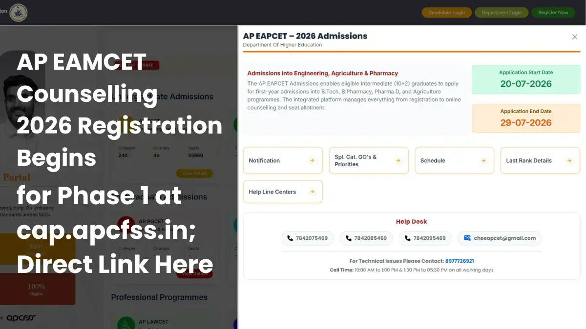 AP EAMCET Counselling 2026 Phase 1 Registration Begins: Check Eligibility, Documents and Apply Online
