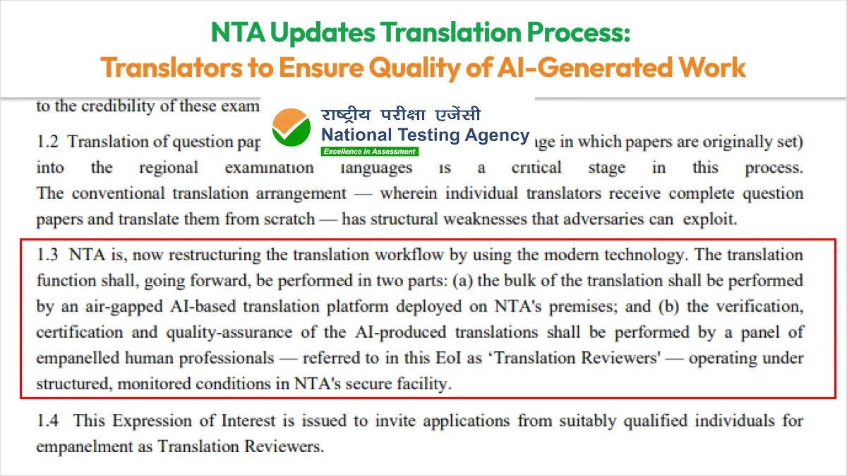 NTA Updates Translation Process: Translators to Ensure Quality of AI-Generated Work