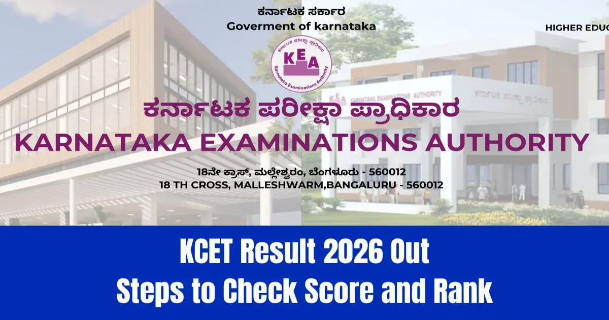 KCET Results 2026 Declared: Tanisha Karthik Tops Engineering Stream– Check Direct Link