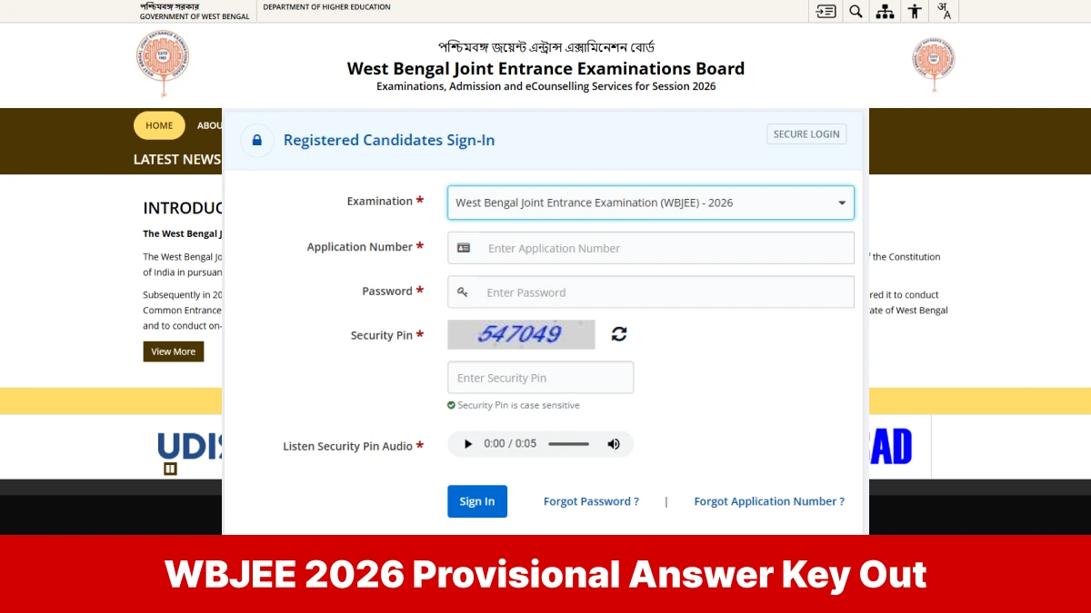 WBJEE 2026 Provisional Answer Key Out: Direct Link, Objection Window Open Till May 29