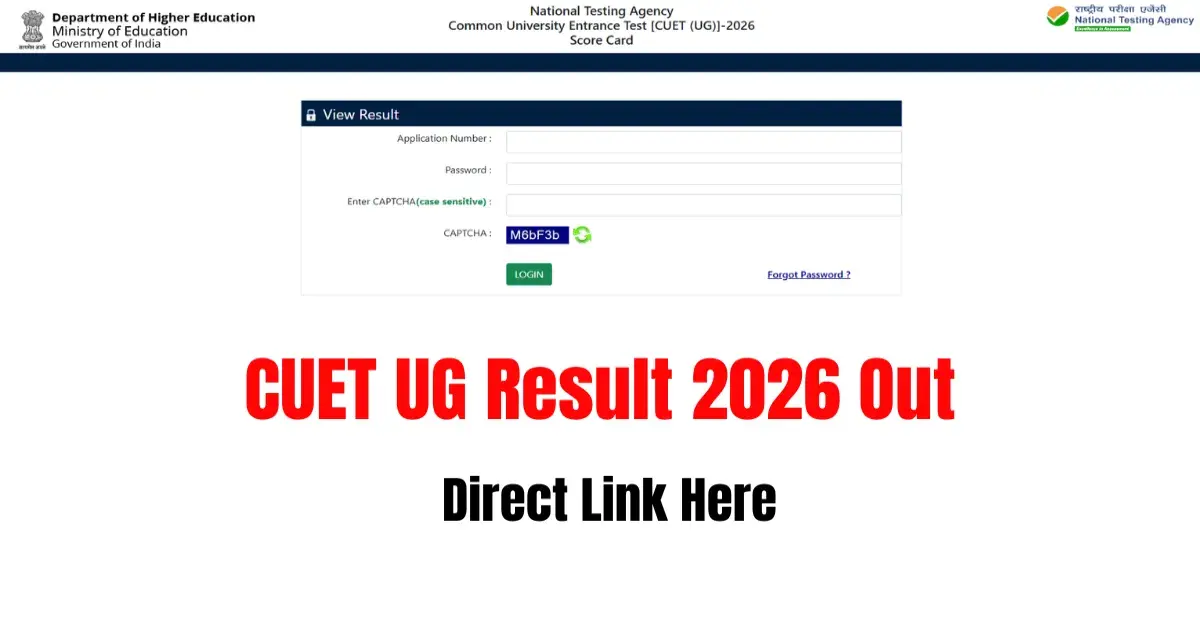 CUET UG Result 2026 OUT: Download Your Scorecard With Direct Link Here