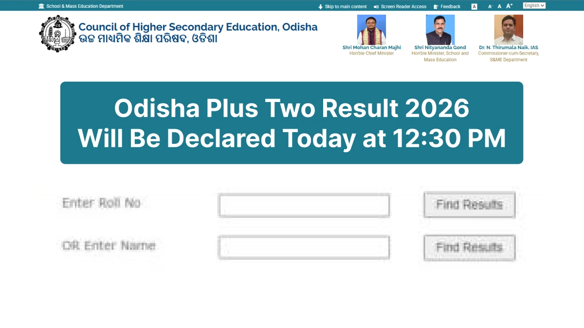 Odisha Plus Two Result 2026 Will Be Declared Today at 12:30 PM