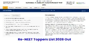 Re-NEET UG 2026 Toppers List Out: Check AIR 1, Top 10, Marks and State-Wise Rankers