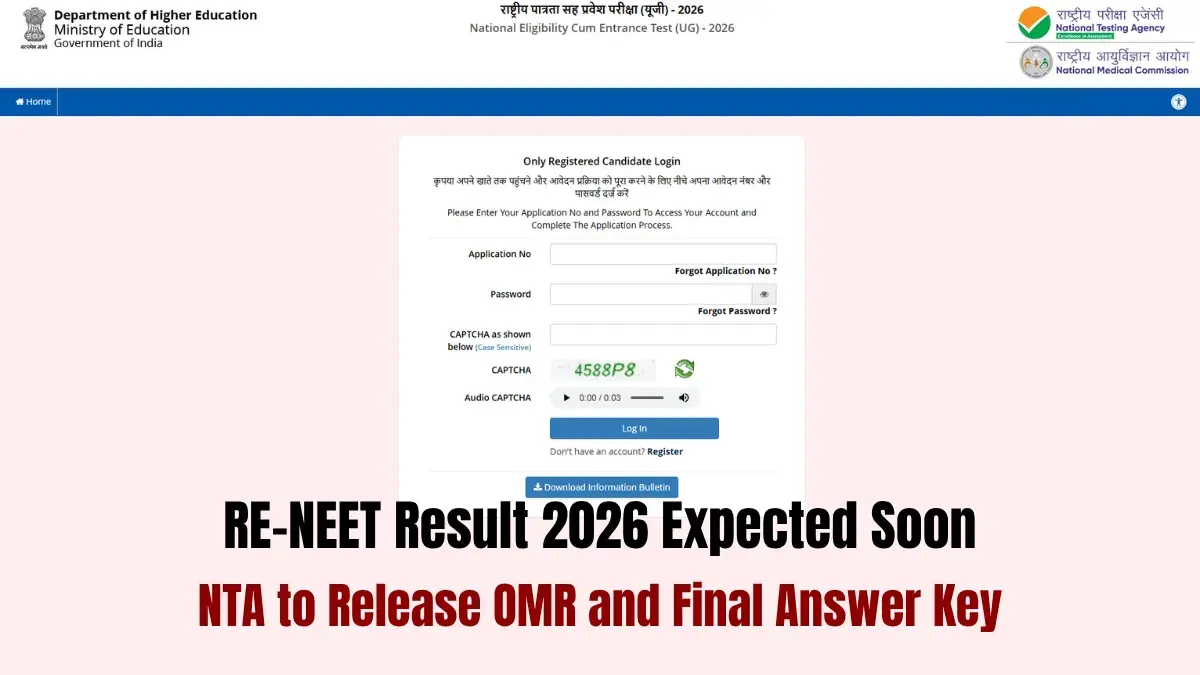RE-NEET Result 2026 Expected Soon; NTA to Release OMR and Final Answer Key